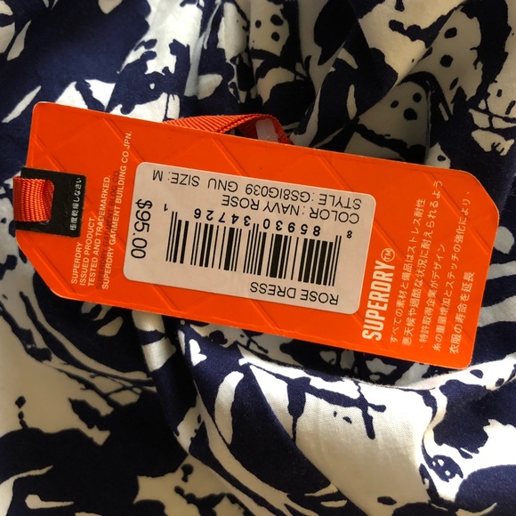superdry navy rose dress - Picture 4 of 4